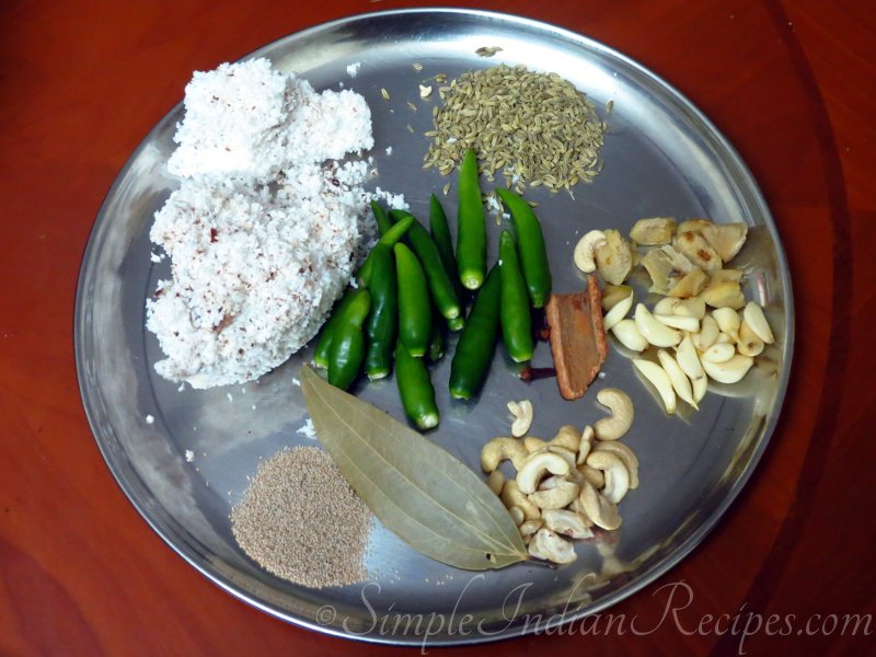 Chicken Kurma Ingredients