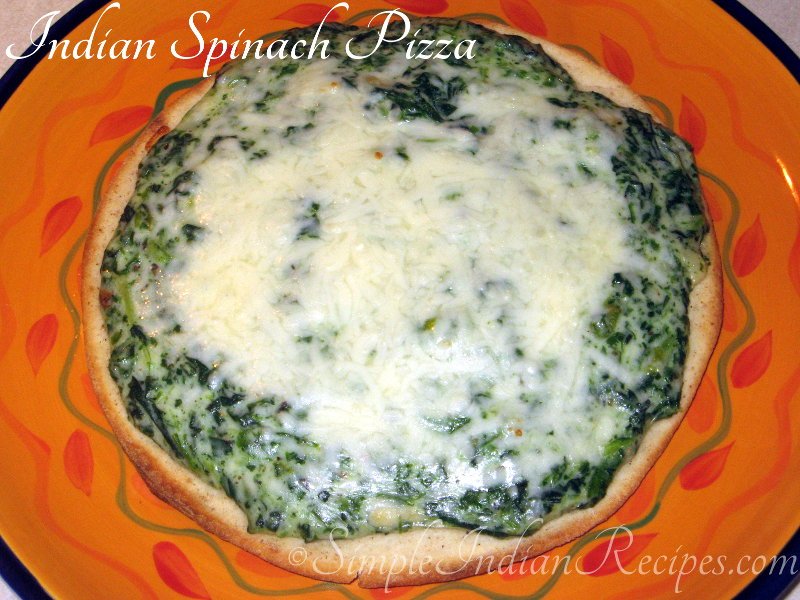 Indian Spinach Pizza