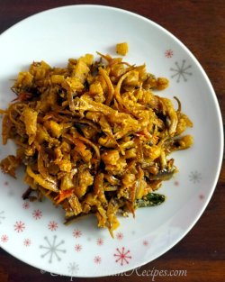 Banana Stem and Dry Anchovy Poriyal