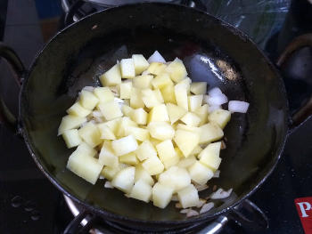 Capsicum Potato Fry Preparation Step