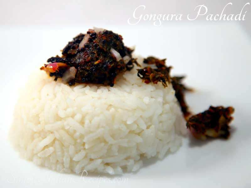 Gongura Pachadi with Rice