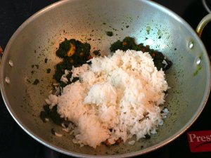 Mint Coriander Rice Steps
