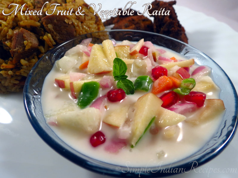 Mixed Fruit and Vegetable Raita