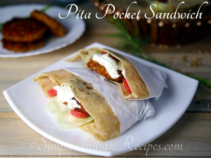 Pita Pocket Sandwich Greek With Tzatziki Sauce