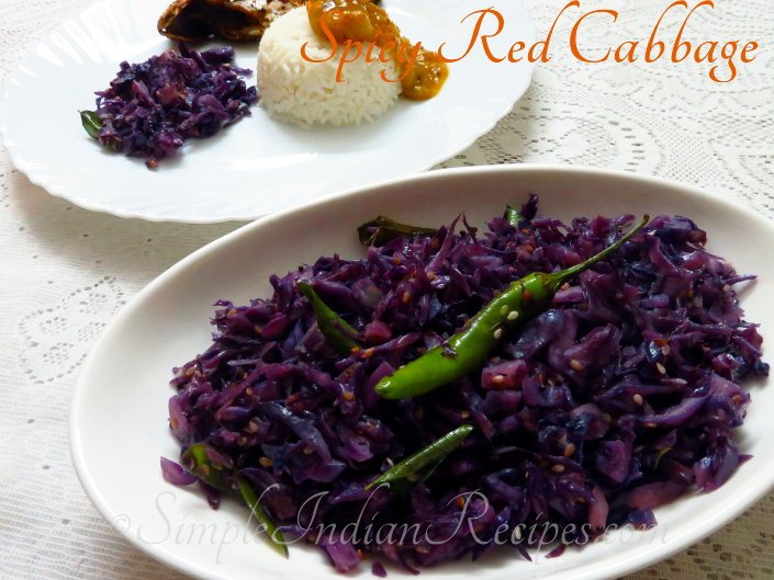 Red cabbage poriyal