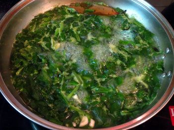 Spinach Soup Preparation Step