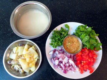 Squid Biryani preparation Steps