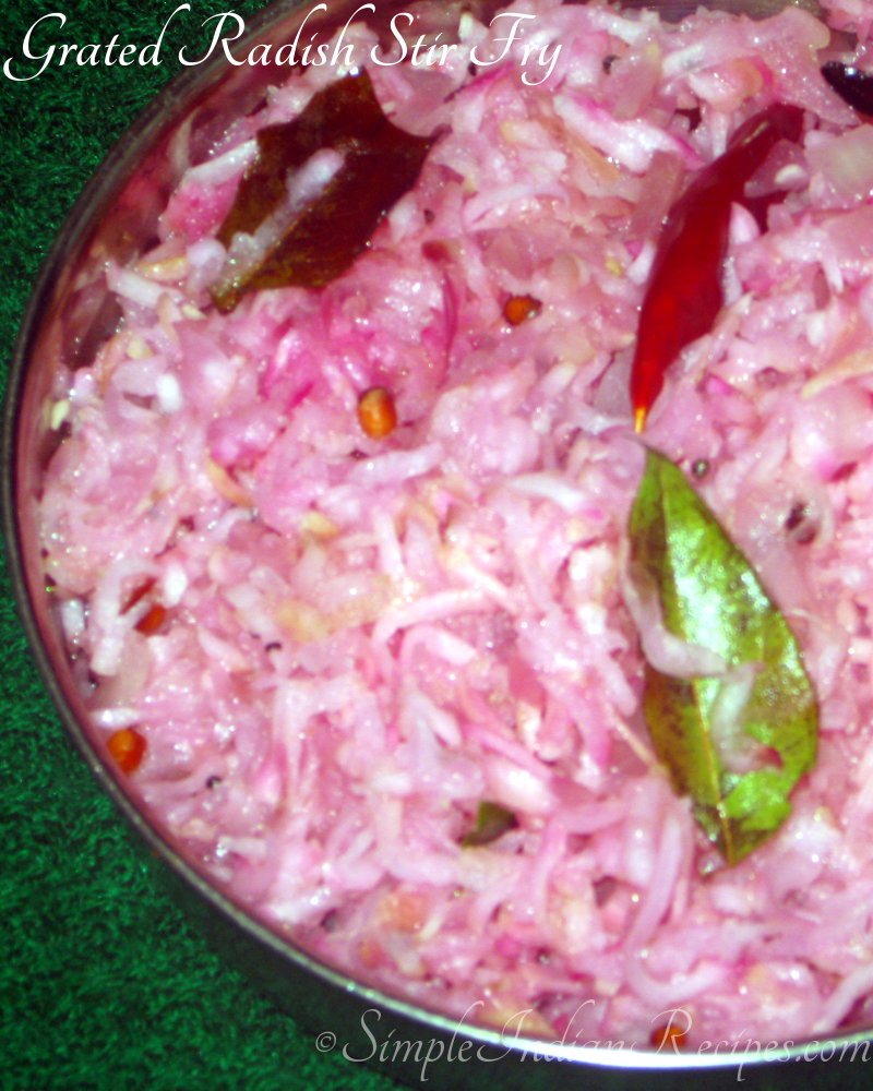 Stir Fry With Grated Red Radish